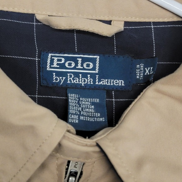 Polo Ralph Lauren Jacket Mens XL Beige Bi-Swing Bomber Collared Plaid Lined - Picture 3 of 15